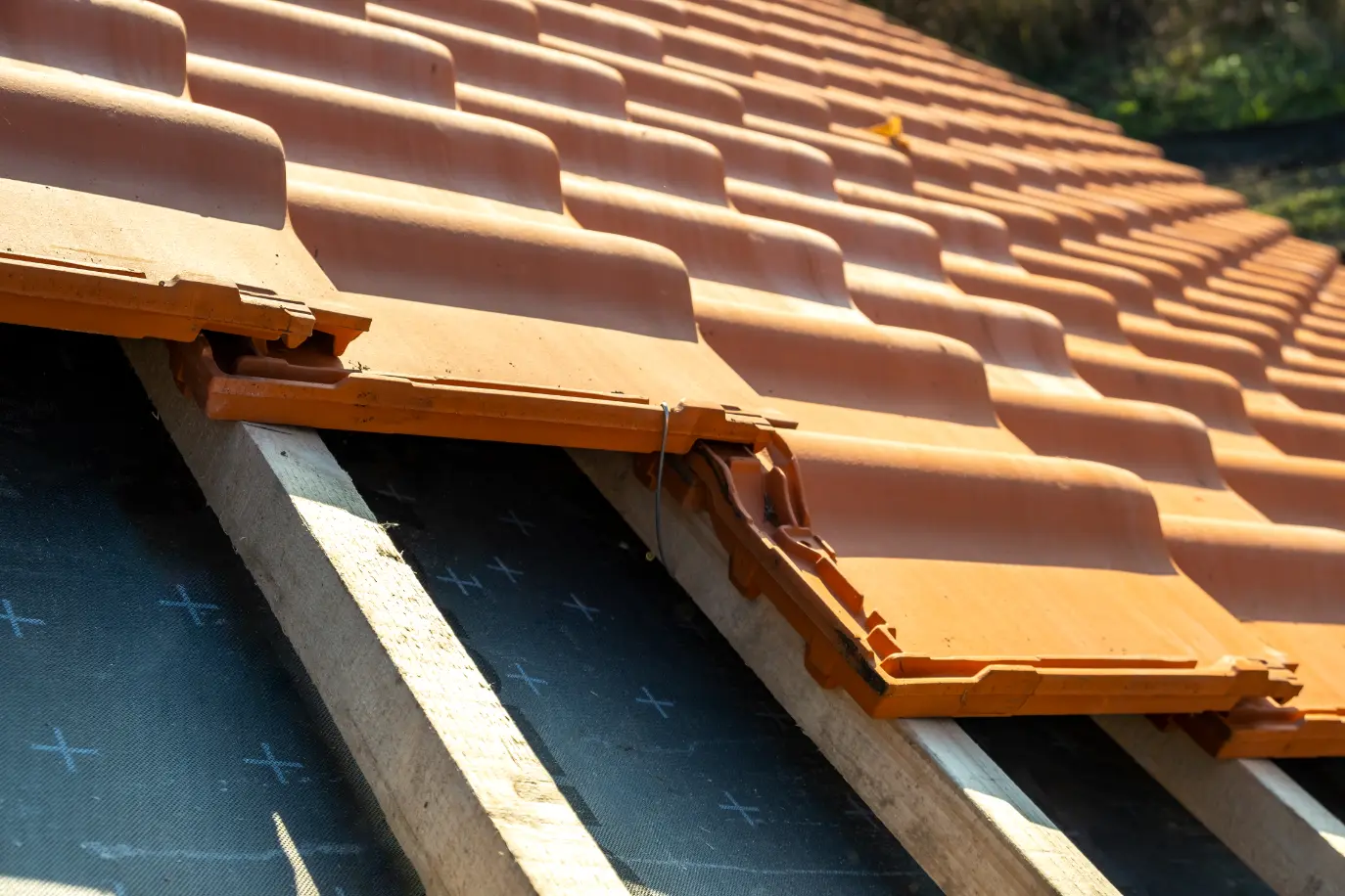 Terracotta roof tiles